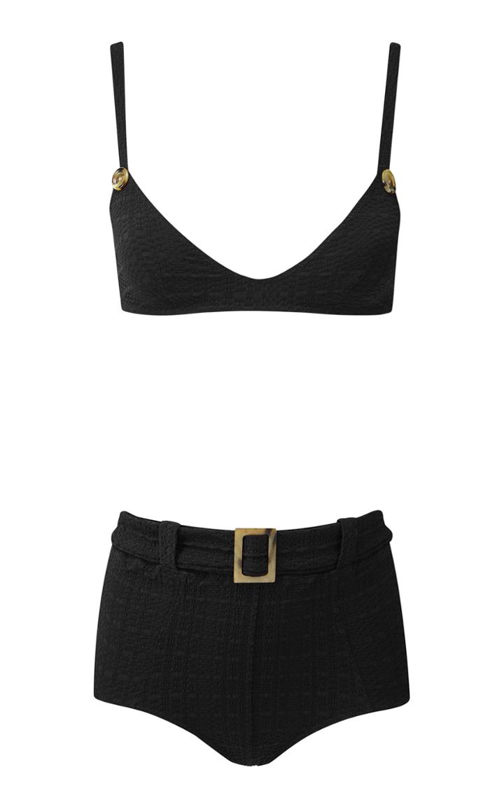 Lisa Marie Fernandez Magdalena Belted Seersucker Bikini