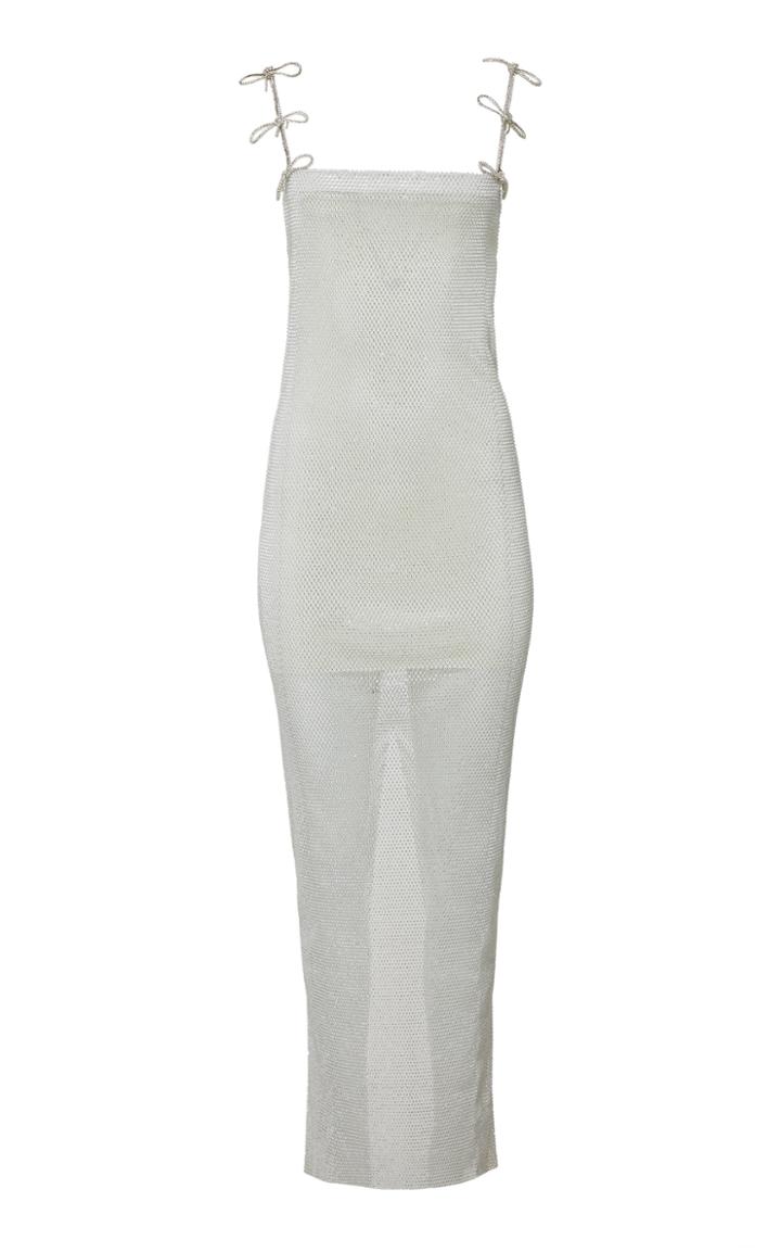 Mach & Mach Crystallized Mesh Maxi Dress