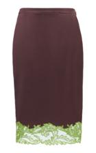Versace Lace-trimmed Silk-satin Skirt