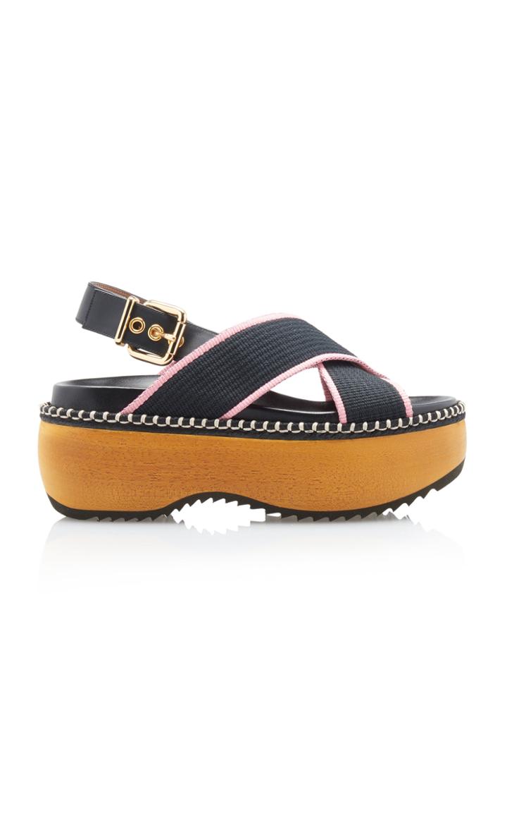 Marni Crisscross Wooden-platform Slingback Sandals
