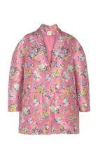 Delpozo Floral Jacquard Satin Coat