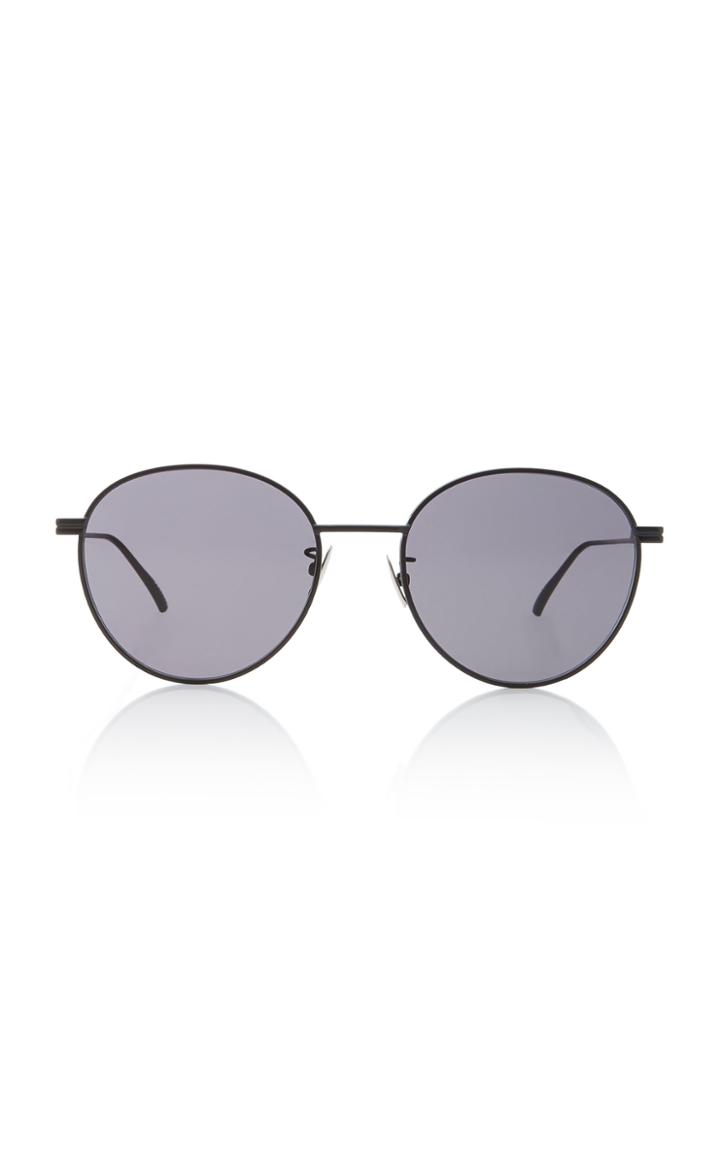 Bottega Veneta Semi-matte Metal Round-frame Sunglasses