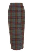 Rebecca De Ravenel Button-detailed Cashmere Pencil Skirt
