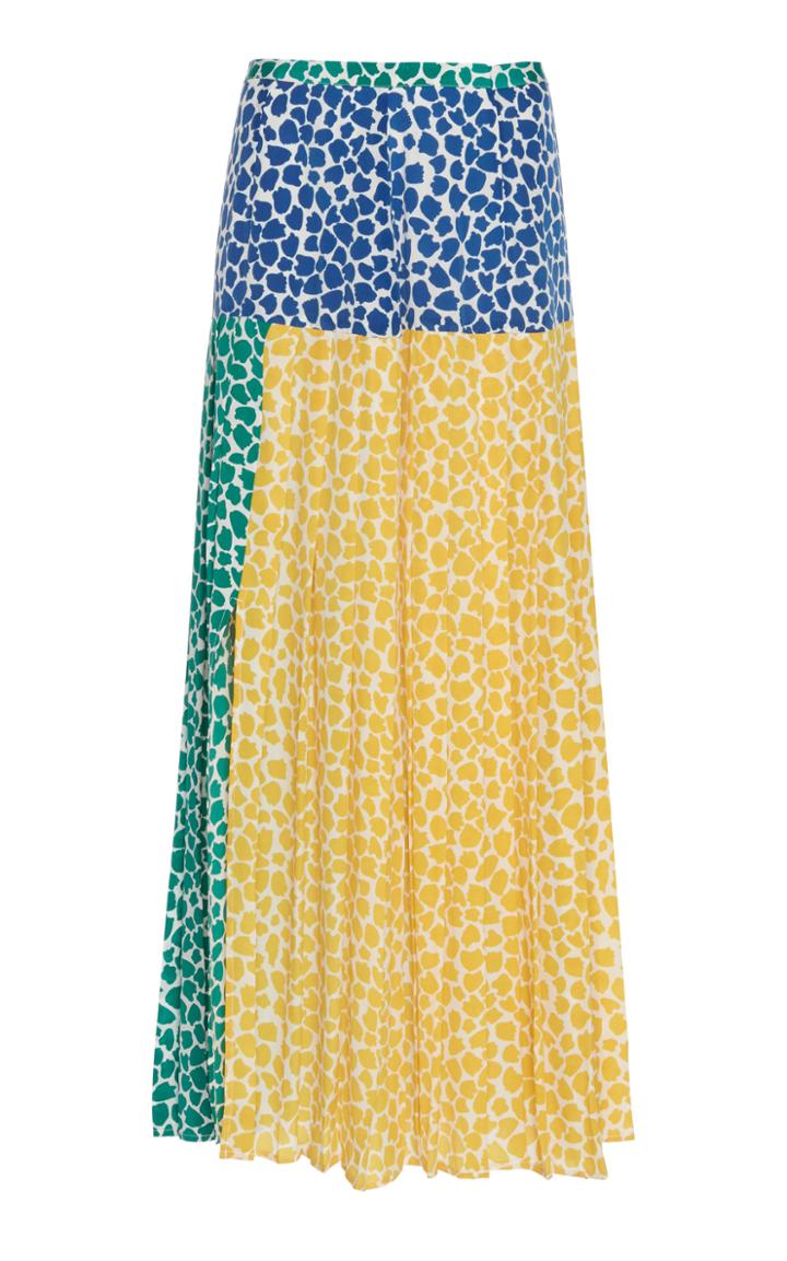 Rixo London Tina Silk Maxi Skirt