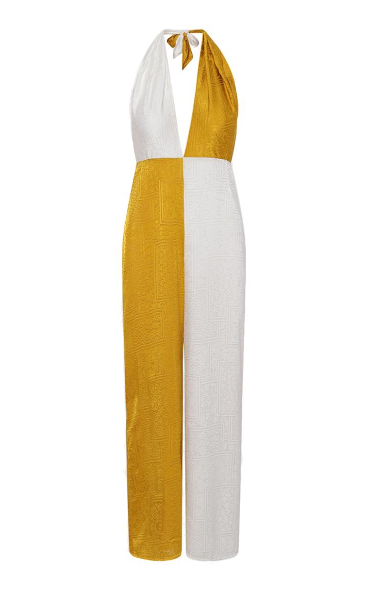 Moda Operandi Rotate Meghan Two-tone Satin Jumpsuit