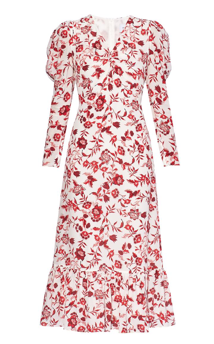 Moda Operandi Erdem Elenora Puff-sleeve Midi Dress