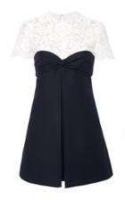 Valentino Lace-inset Wool-silk Mini Dress