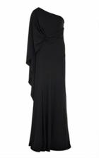 Alberta Ferretti One-shoulder Knotted Jersey Gown