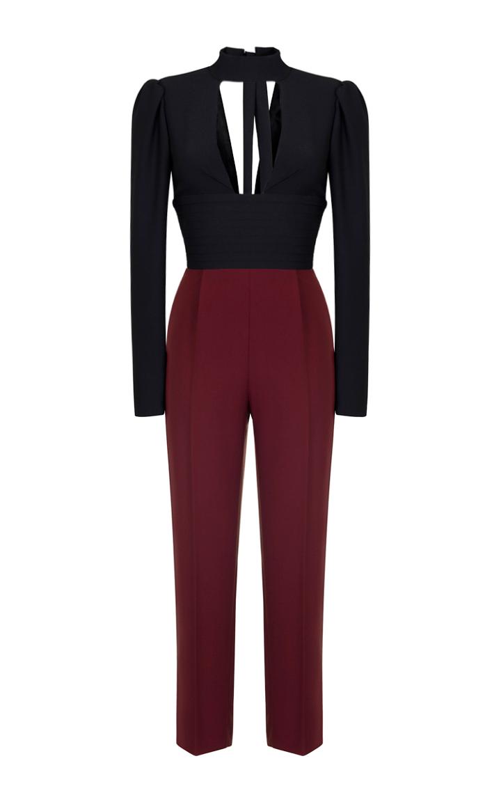 Rasario Long Sleeve Cut Out Front Jumpsuit
