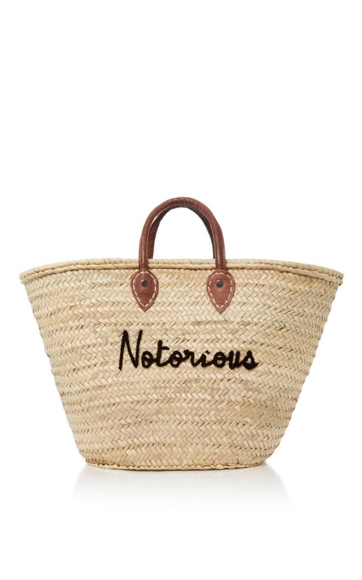Poolside Shorty Embroidered Straw Tote