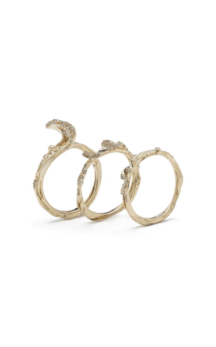 Bibi Van Der Velden Wave Stackable Ring Two