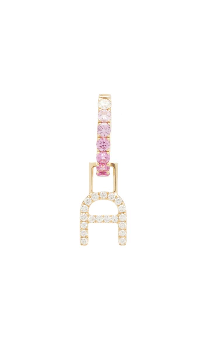 Moda Operandi Robinson Pelham Midi Pink Sapphire Orb Hoop With 14k Yellow Gold And D