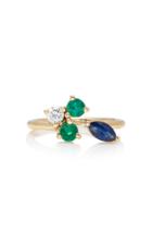 Holly Dyment Mid Ring With Blue Sapphire And Emerald