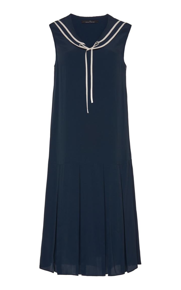 Rokh Pleated Georgette Knee-length Dress