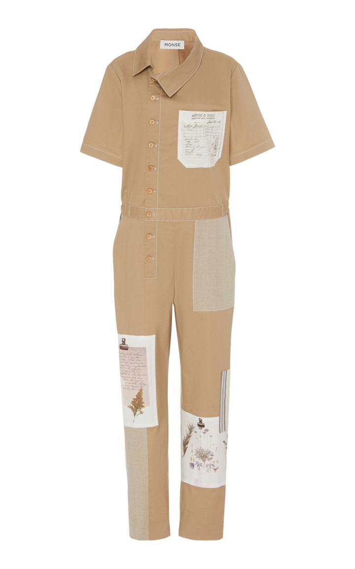 Moda Operandi Monse Patchwork Cotton-blend Jumpsuit Size: 0
