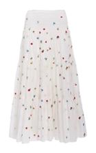 Suno Embroidered Smocked Maxi Skirt