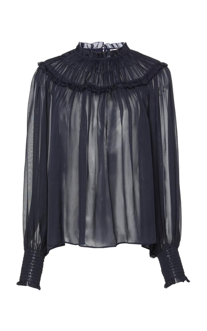 Ulla Johnson Arabella Ruched Silk Blouse