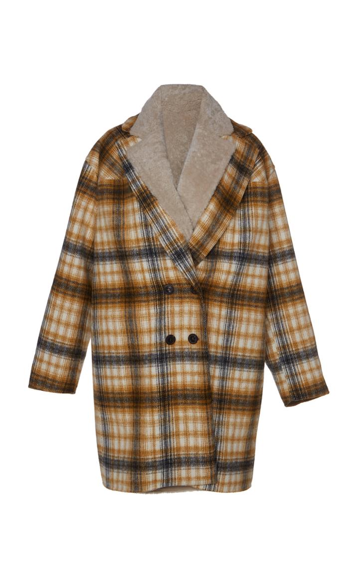 Agnona Shearling-trimmed Wool And Alpaca-blend Peacoat