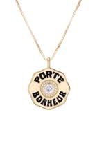 Moda Operandi Marlo Laz 14k Yellow Gold Large Porte Bonheur Birthstone Coin Necklace