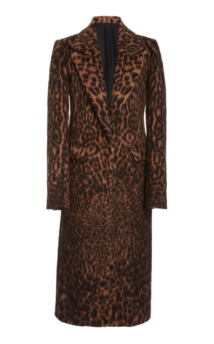 Marina Moscone Leopard-printed Sherpa Coat