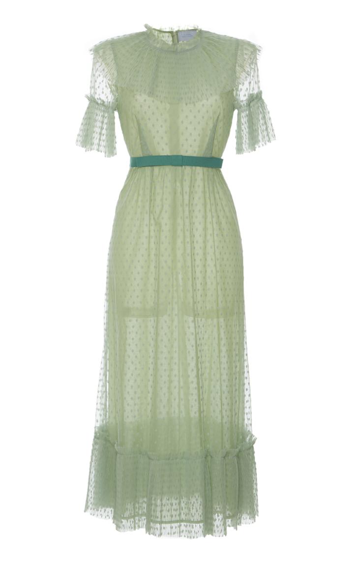 Luisa Beccaria Tulle Poi Plisse Dress