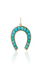 Vela Antique 14k Gold Silver And Turquoise Pendant