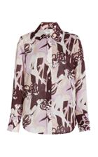 Victoria Victoria Beckham Printed Slim-fit Satin Shirt