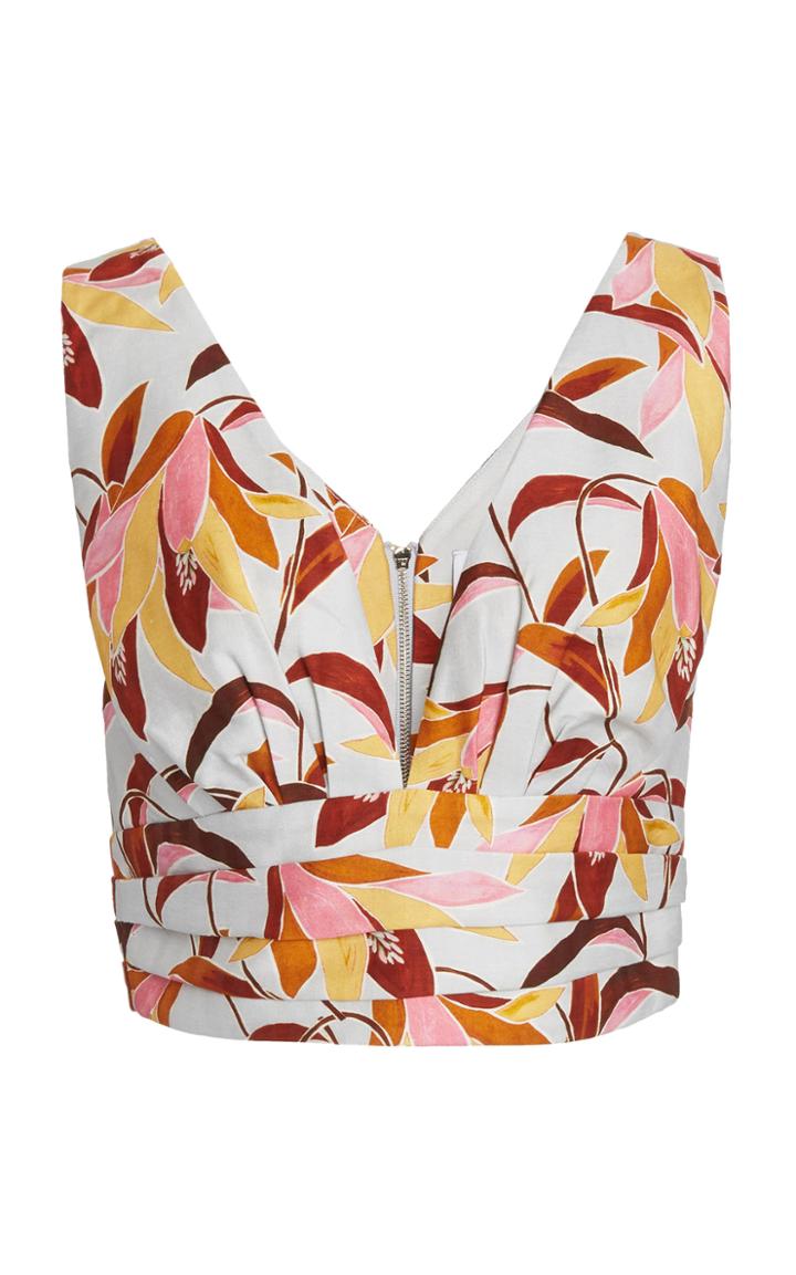 Moda Operandi Acler Clarendon Printed Crepe Crop Top