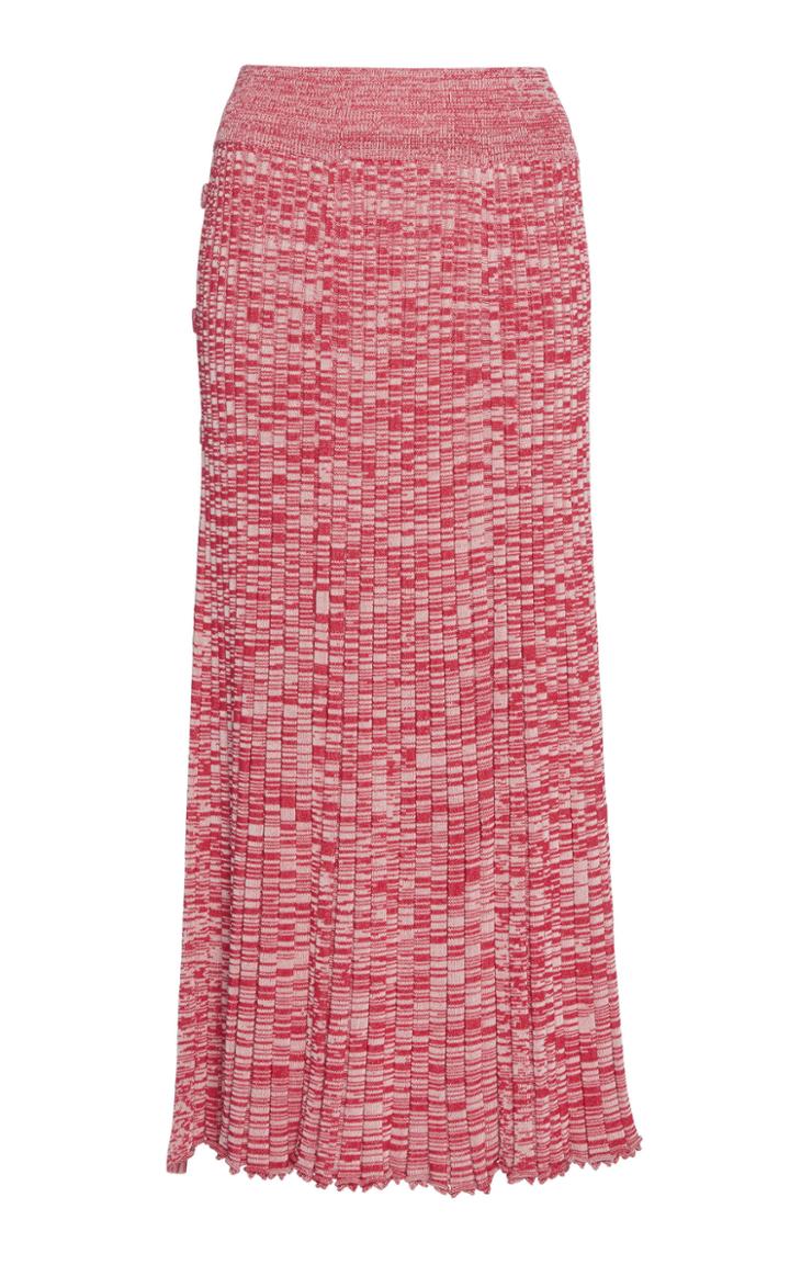 Christopher Esber Speckled Ribbed-knit Skirt