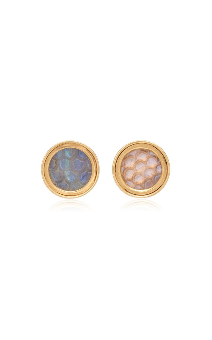 Moda Operandi Ouroboros Shards Of The Moon Carved Stud Earrings