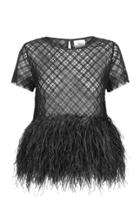 Aje Acacia Feather Peplum Top