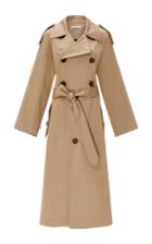 Tome Beige Belted Cotton Sateen Trench Coat
