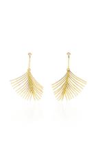 Essere Palm 18k Yellow-gold And White Diamond Earrings