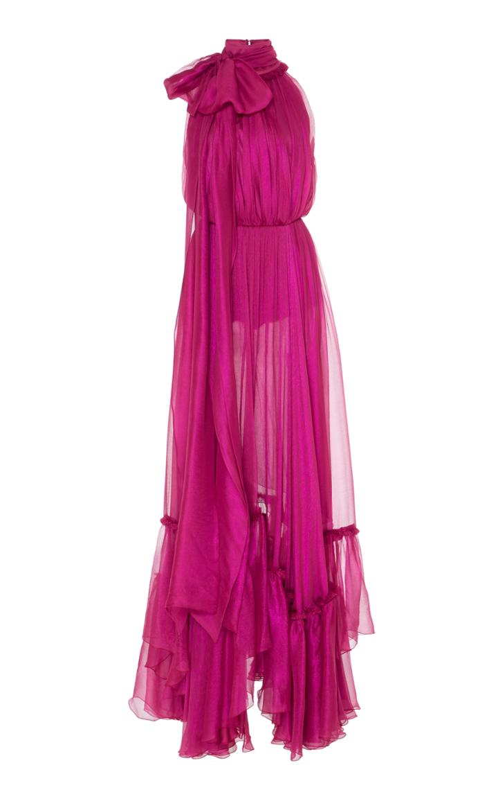 Maria Lucia Hohan Rosy Metallic Bow Tie Dress