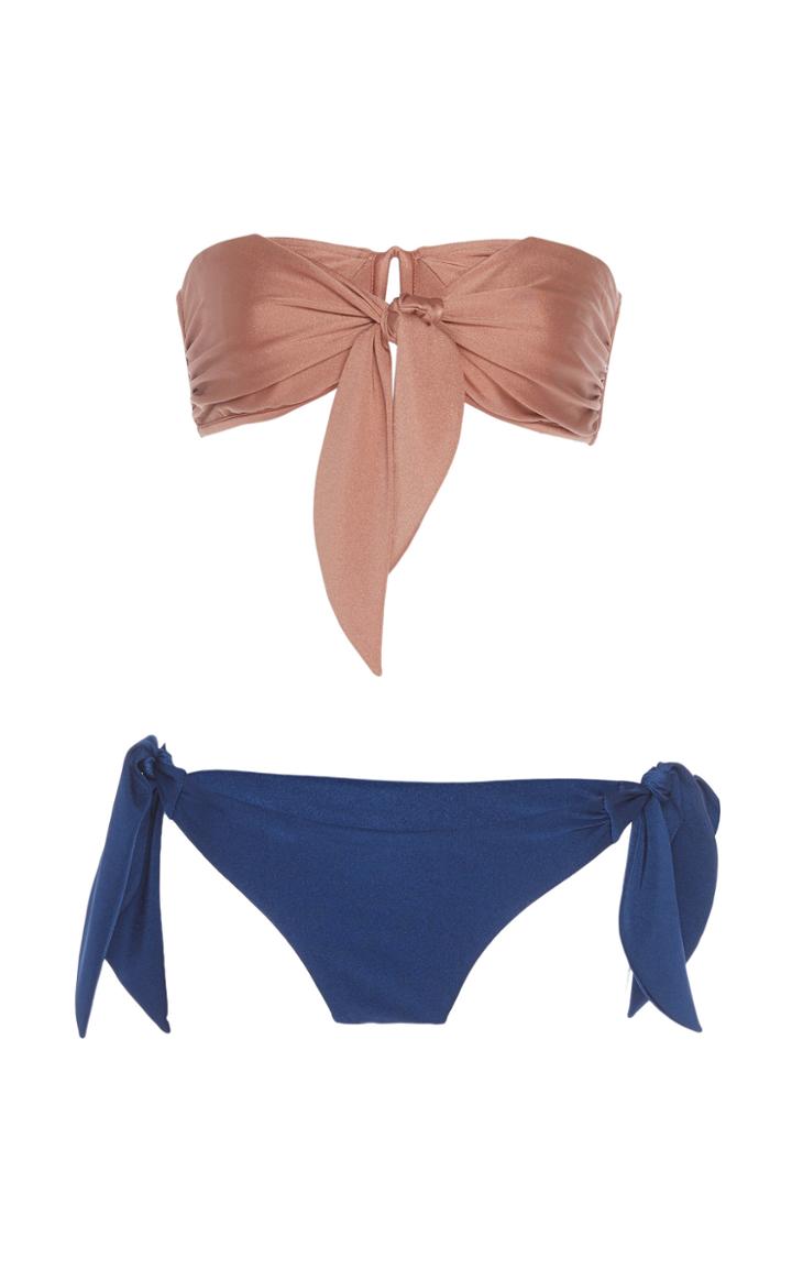 Zimmermann Freja Two-tone Tie-detailed Bandeau Bikini