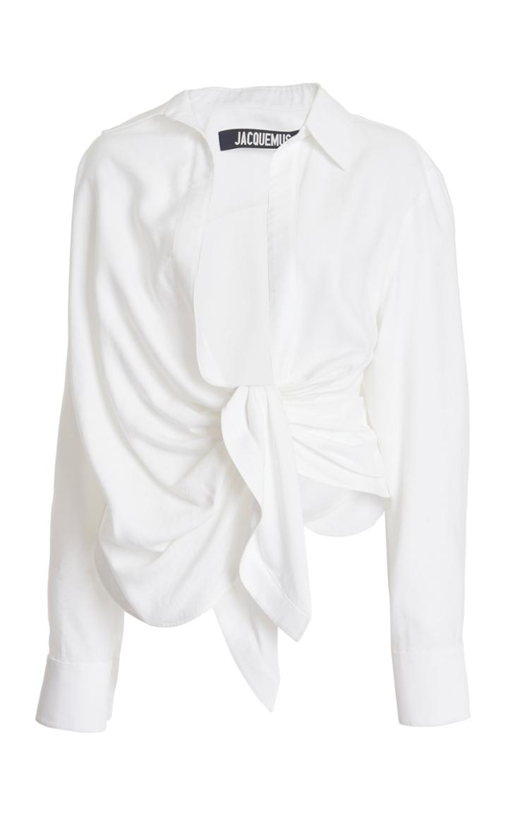 Jacquemus Bahia Draped Crepe Top