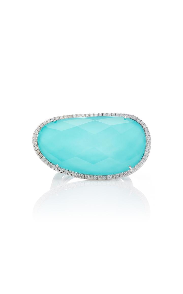 Meira T 14k White Gold Turquoise And Diamond Ring