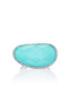 Meira T 14k White Gold Turquoise And Diamond Ring