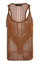 Cushnie Twisted Crochet-knit Tank