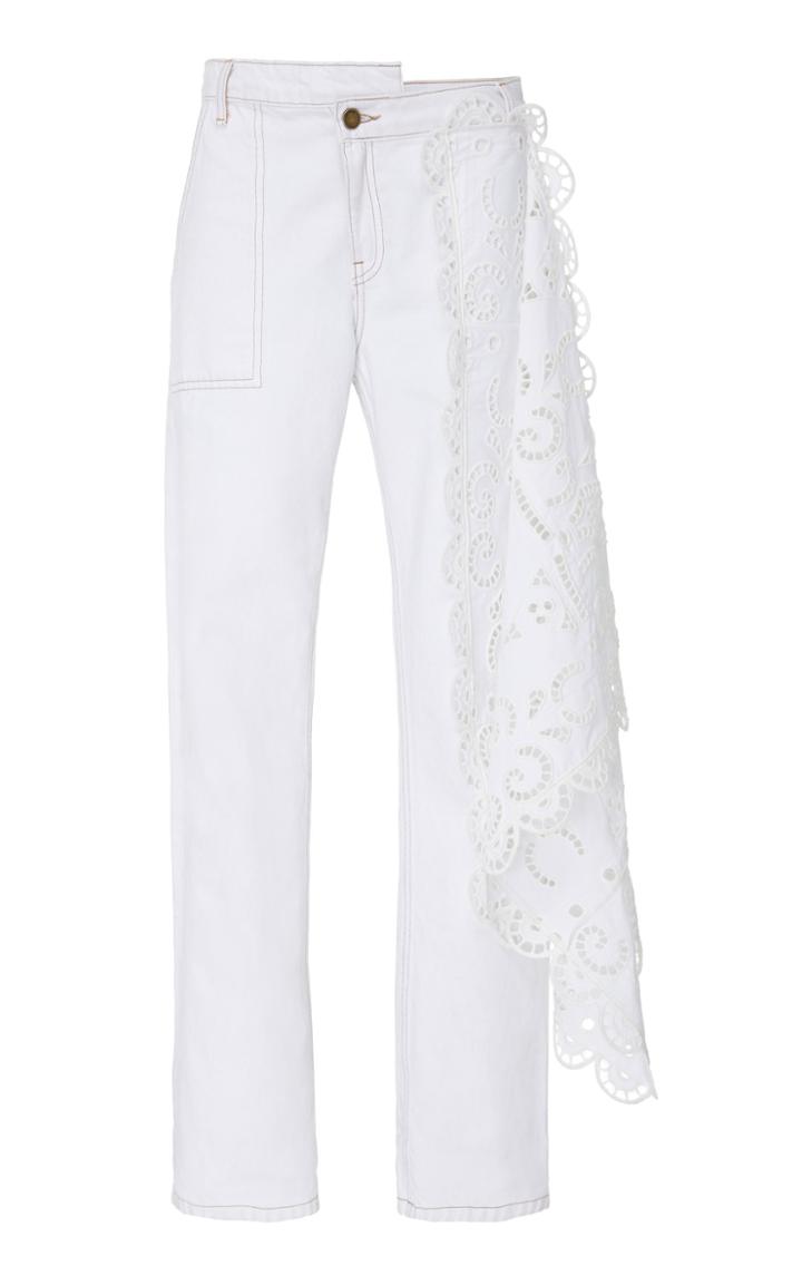 Monse Louise Lace Drape Jean