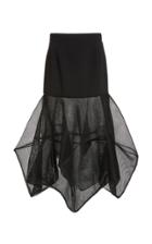 Moda Operandi Akris Mesh-paneled Wool-blend Midi Skirt