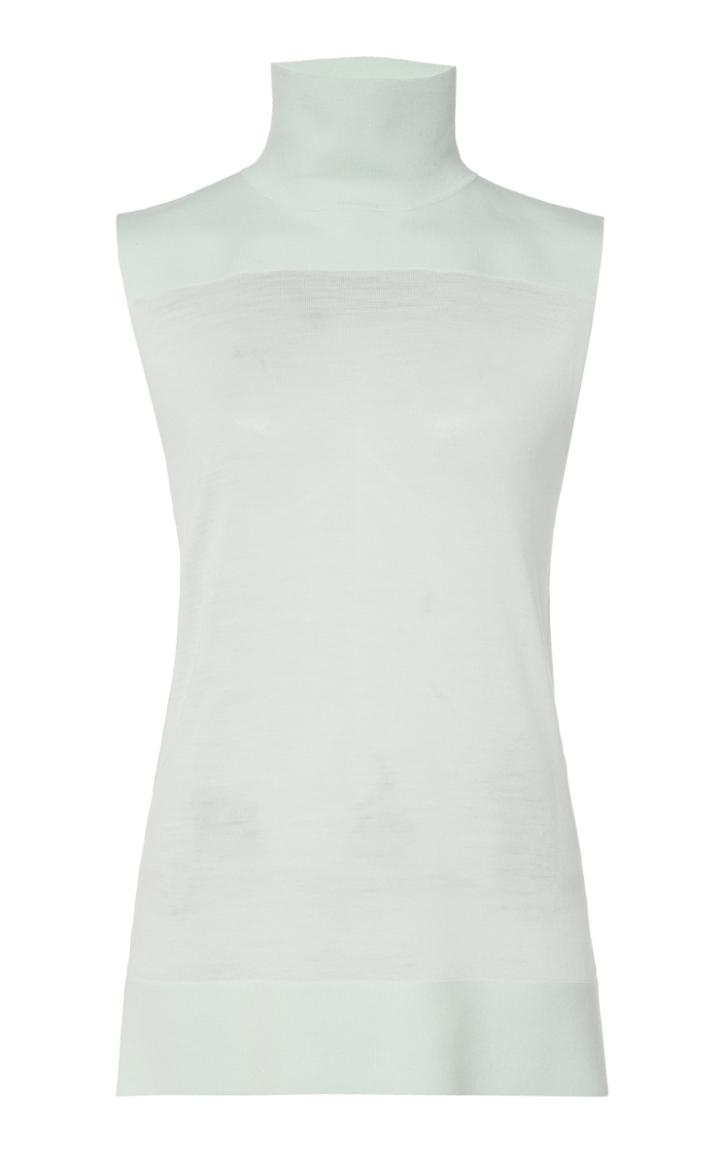 Moda Operandi Jil Sander Sleeveless Sheer Wool Turtleneck Top