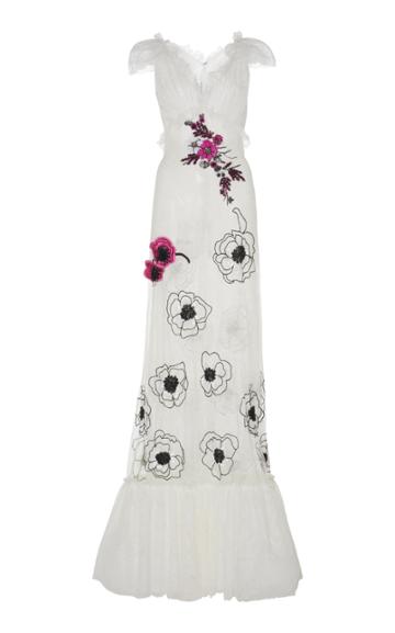 Rodarte Tulle Lace Floral Gown