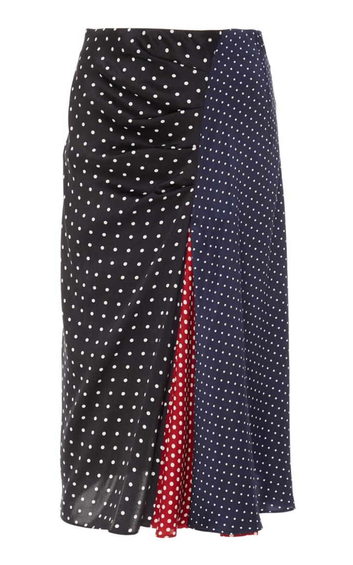 Sportmax Sabrina Polka-dot Silk-satin Skirt
