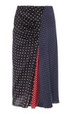 Sportmax Sabrina Polka-dot Silk-satin Skirt