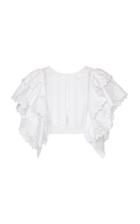 Alberta Ferretti Eyelet Cotton Blend T-shirt Top