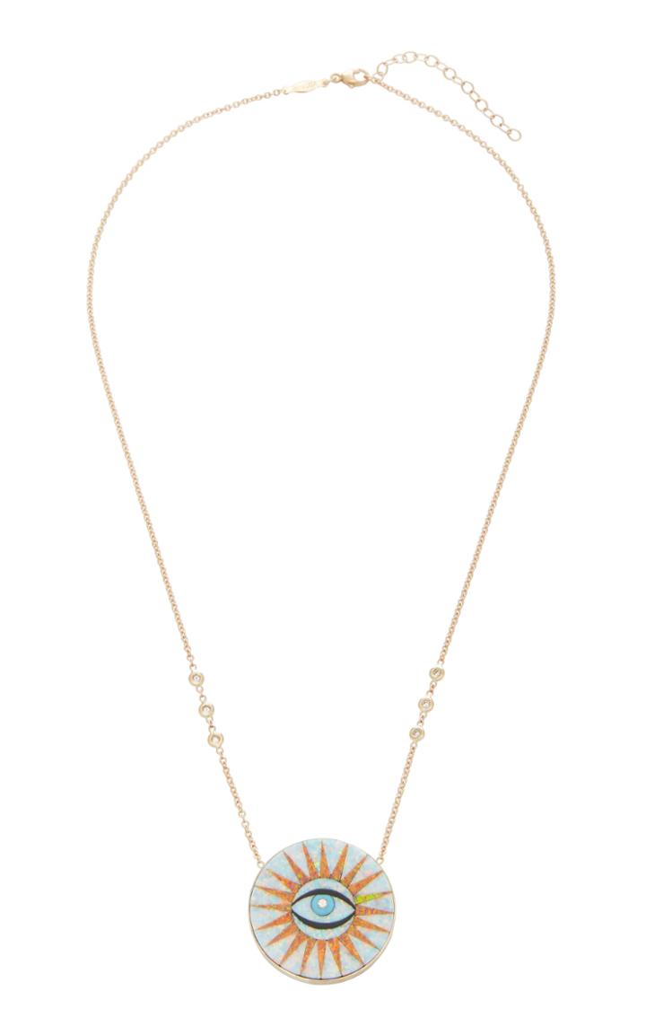 Jacquie Aiche 14k Rose Gold Diamond And Opal Necklace