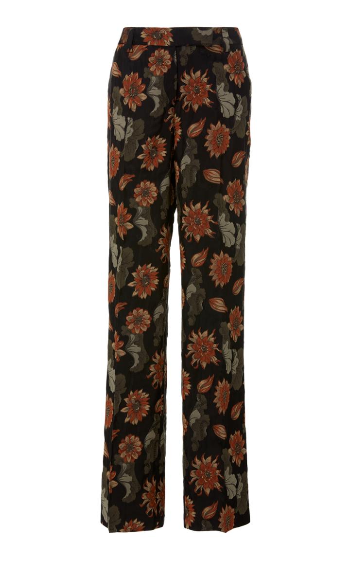 Salvatore Ferragamo Floral Printed Straight Leg Trousers