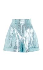 Nour Hammour Cameron Metallic Leather Shorts Size: 40