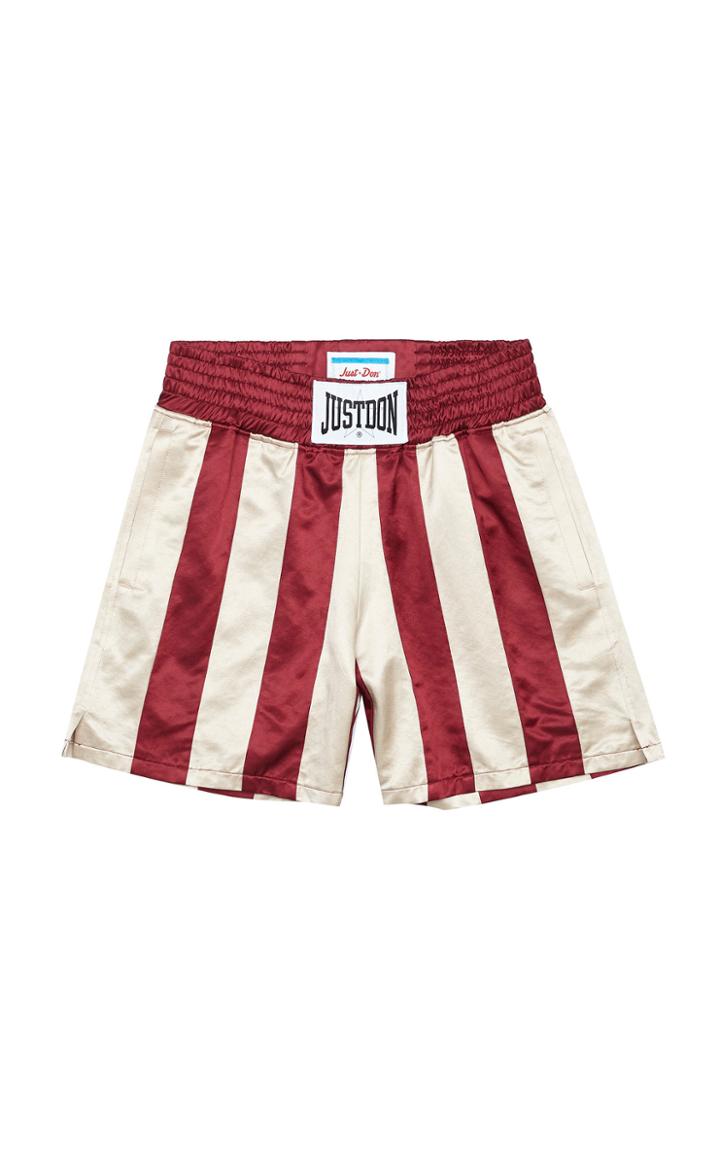 Just Don Striped Cotton-blend Satin Boxing Shorts